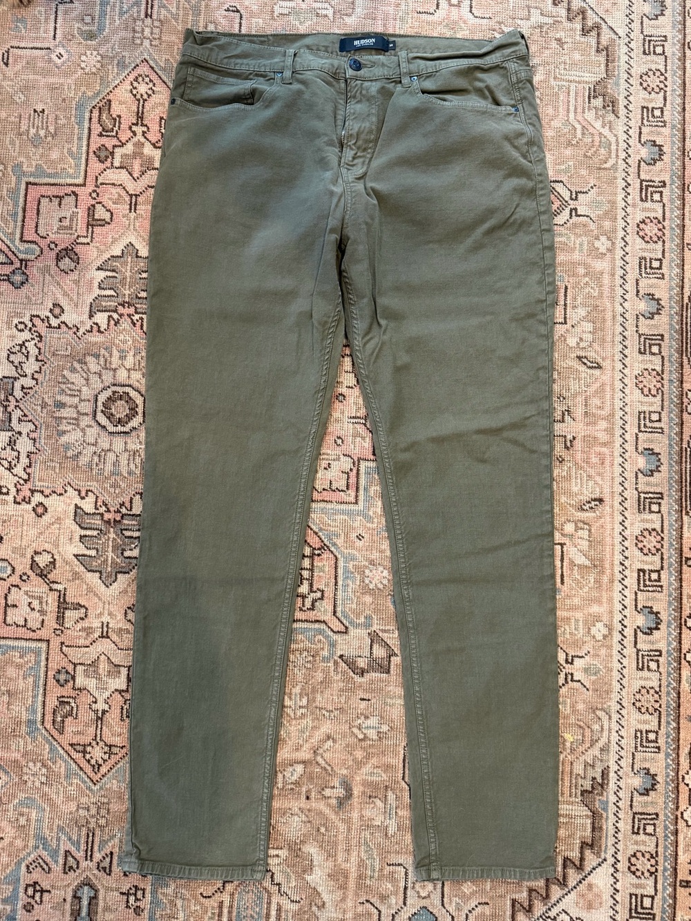 Men's Olive Slim Chino Pants HUDSON